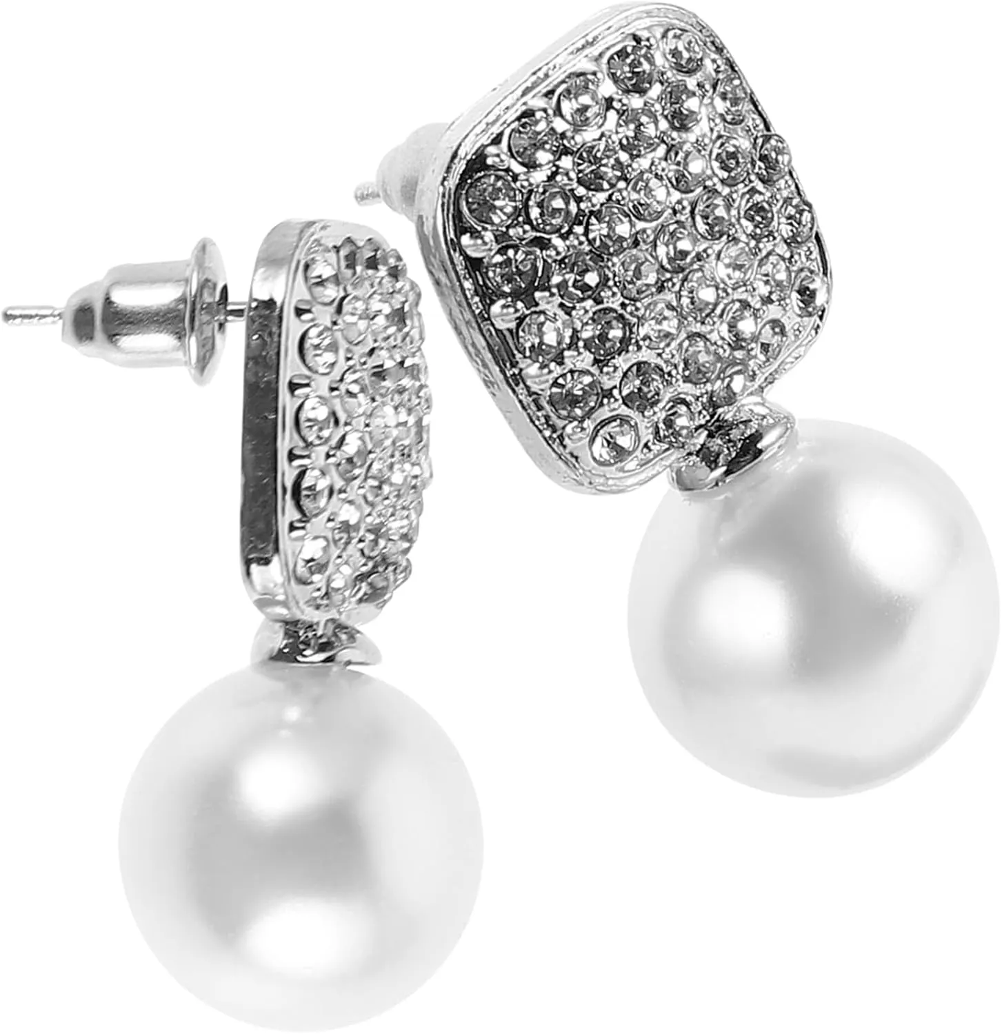 Pearl Clip on Earrings for Women Bow Pearl Drop Earrings Fashion Jewelry Set for Women