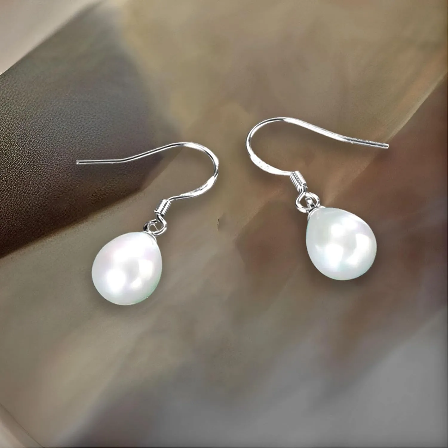 Pearl Drop Earrings for Women Handpicked White Pearl Dangle Earrings Everyday Jewelry Pearl Earrings