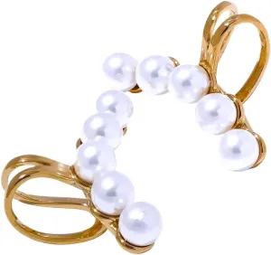 Pearl earrings for women Elegant Imitation Pearls Stainless Steel Adjustable Ear Clip Earrings No Puncture Cartilage Exquisite Jewelry New-T06