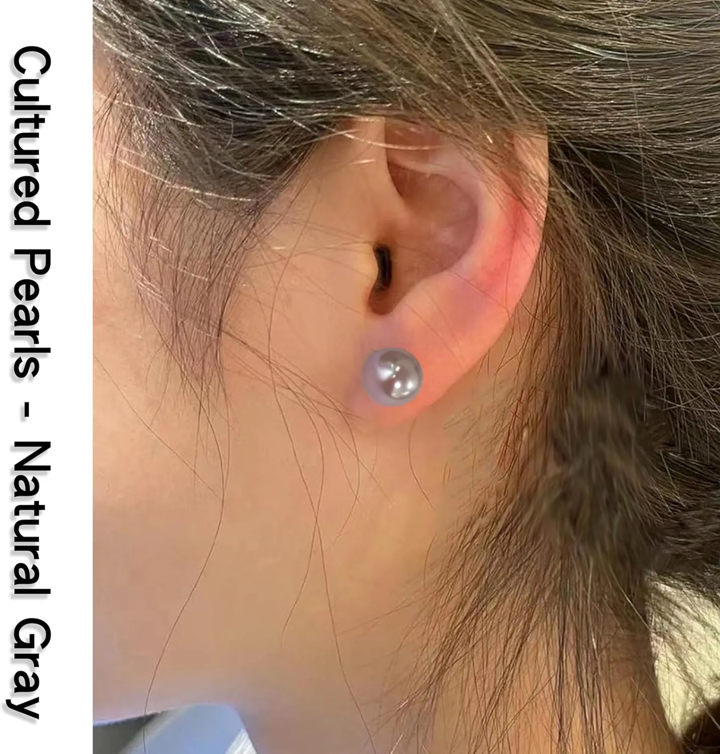 Pearl Earrings for women | Hypoallergenic Sterling silver studs Earrings with Genuine AAAAA Cultured Pearls8mm-10mm,Pearl studs Earrings