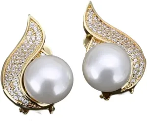 Pearl earrings for women Korean Geometric Zircon Clip on Earrings for Women Exquisite Elegant Pearl Earrings Without Pierced Wedding Party Jewelry-T42
