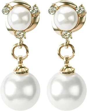 Pearl Stud Earrings Clip-on Earrings for Women Cubic Zirconia Dangle Earrings Dainty Non-Pierced Wedding Earrings
