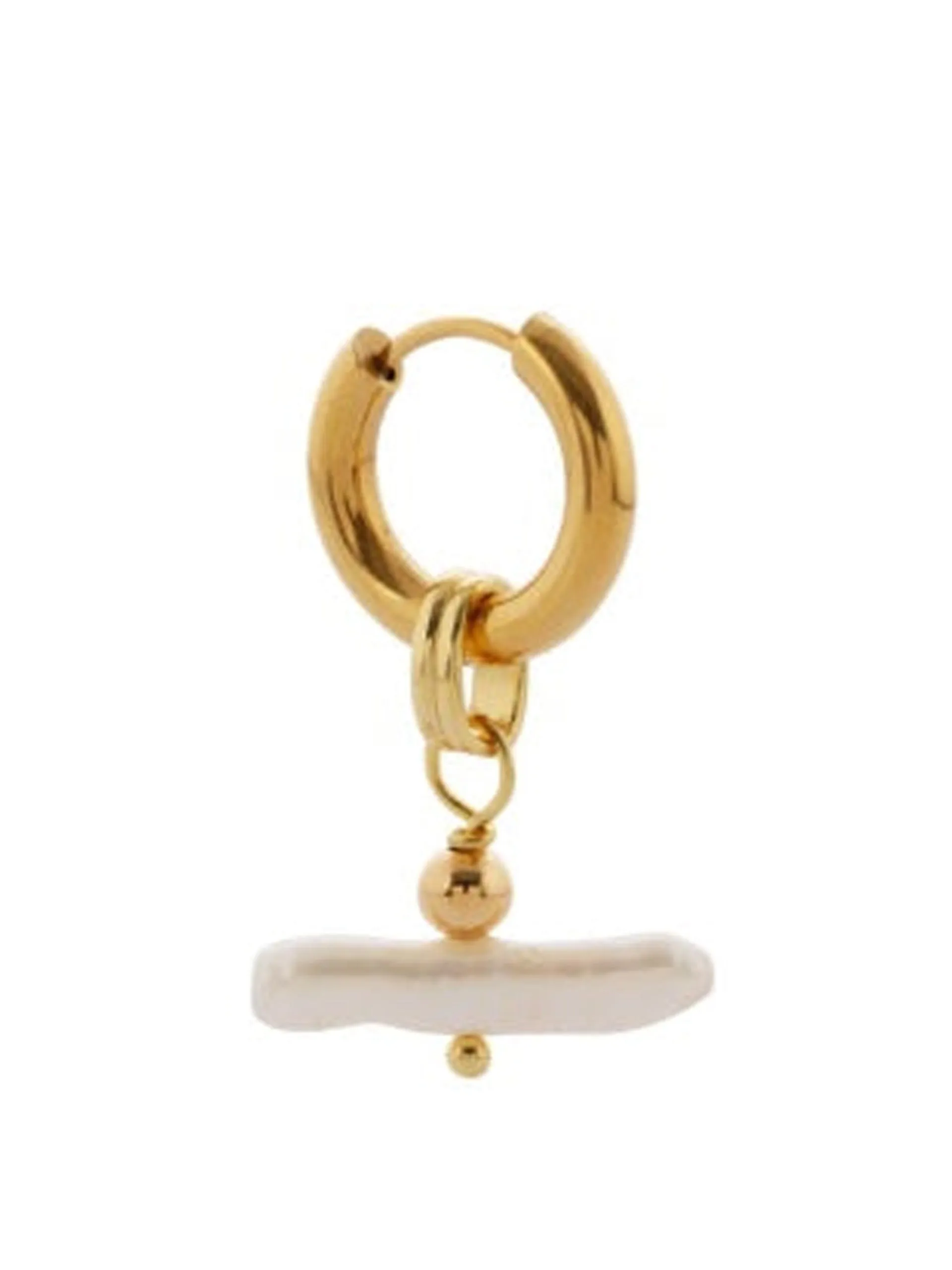 Pearl T bar earring