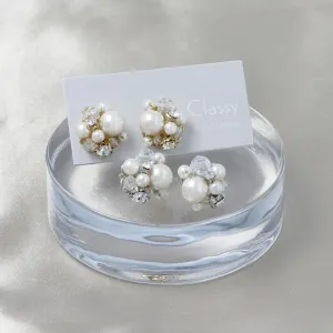 Pearly Cluster Stud Earrings