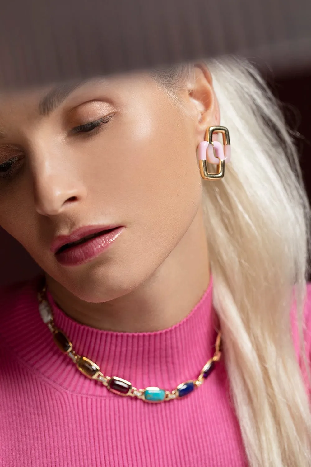 Peggy Pink Opal Stud Earrings