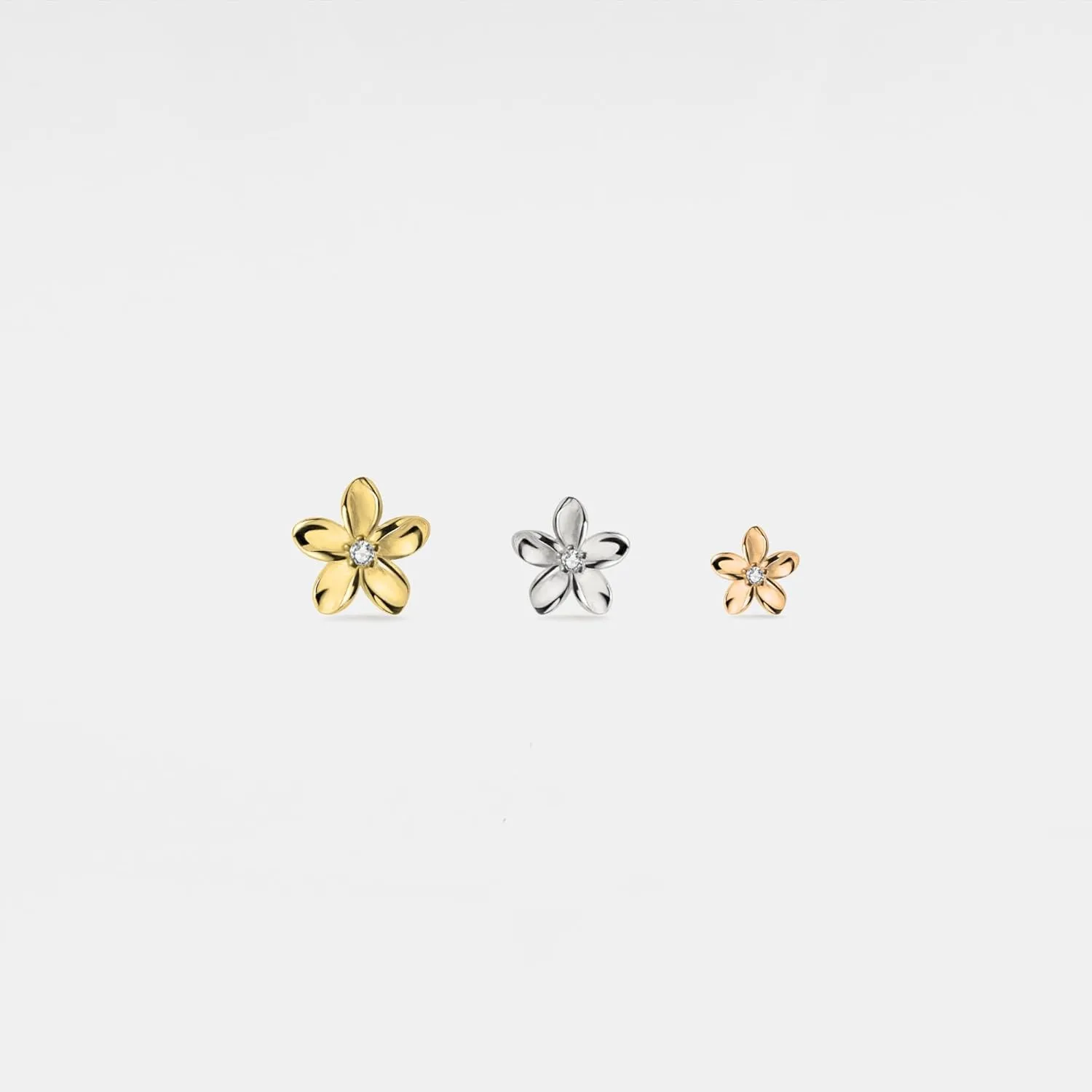 PERIMADE Tiny Flower Stud Earrings Gold Plated Cubic Zirconia Small Floral Earrings for Women, Dainty 925 Sterling Silver Hypoallergenic Non Tarnish Jewelry Trendy Birthday Friendship Gift