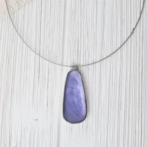 Periwinkle Oval Pendant Necklace