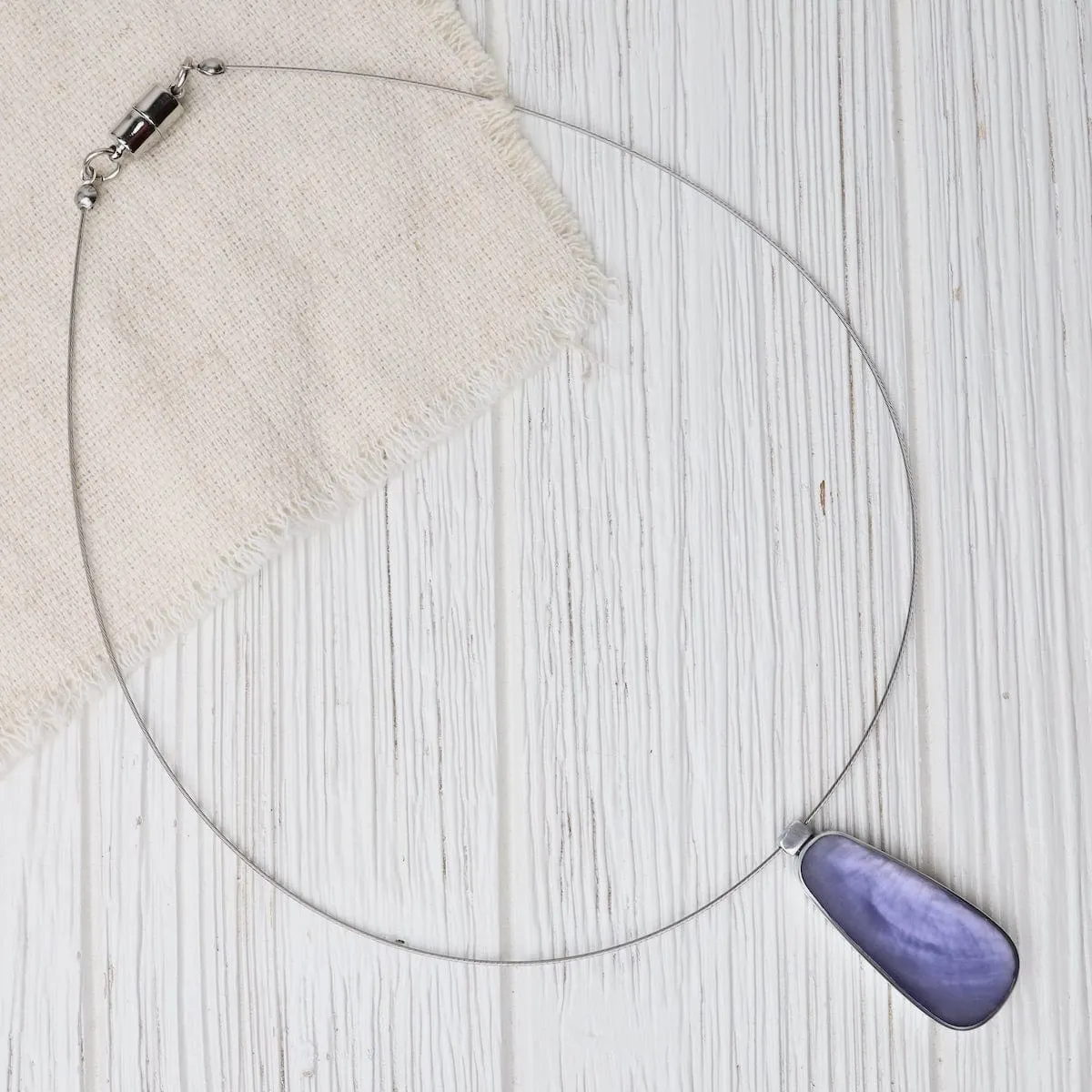 Periwinkle Oval Pendant Necklace