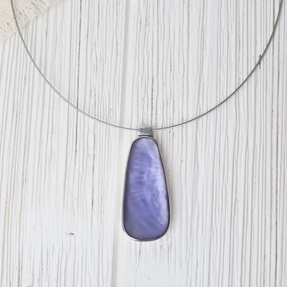 Periwinkle Oval Pendant Necklace