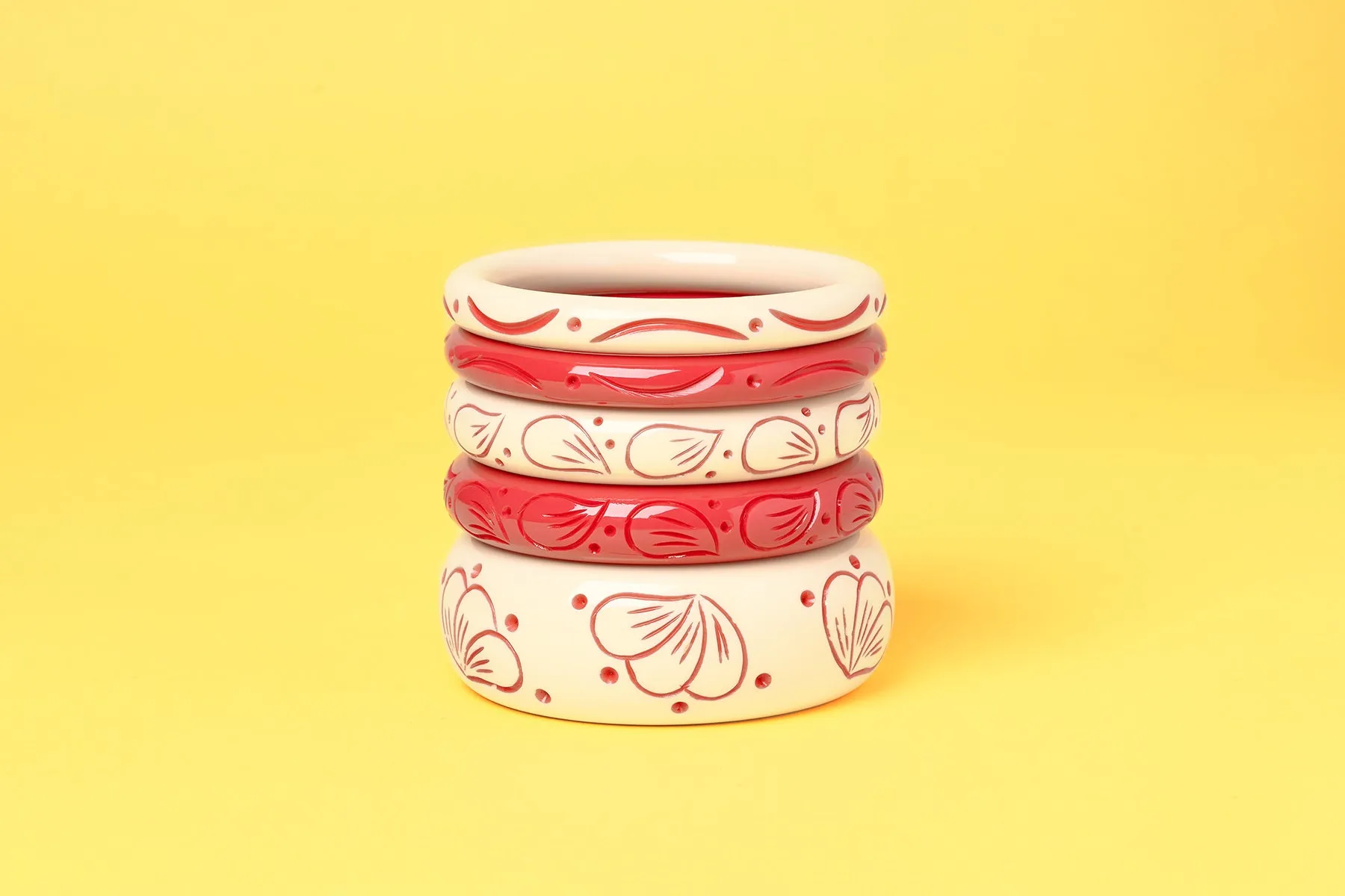 Petal Cream Drop Hoop Earrings