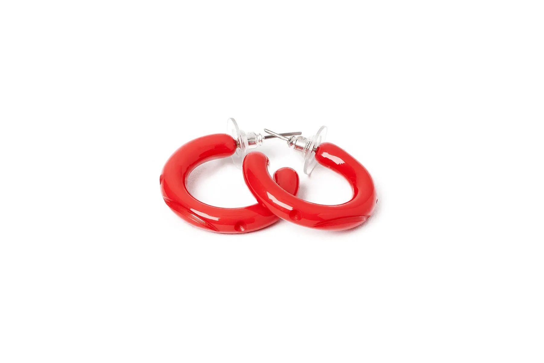 Petal Cream Drop Hoop Earrings