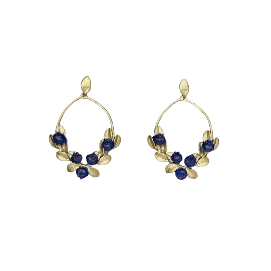 Petite Blueberry Oval Post Earrings