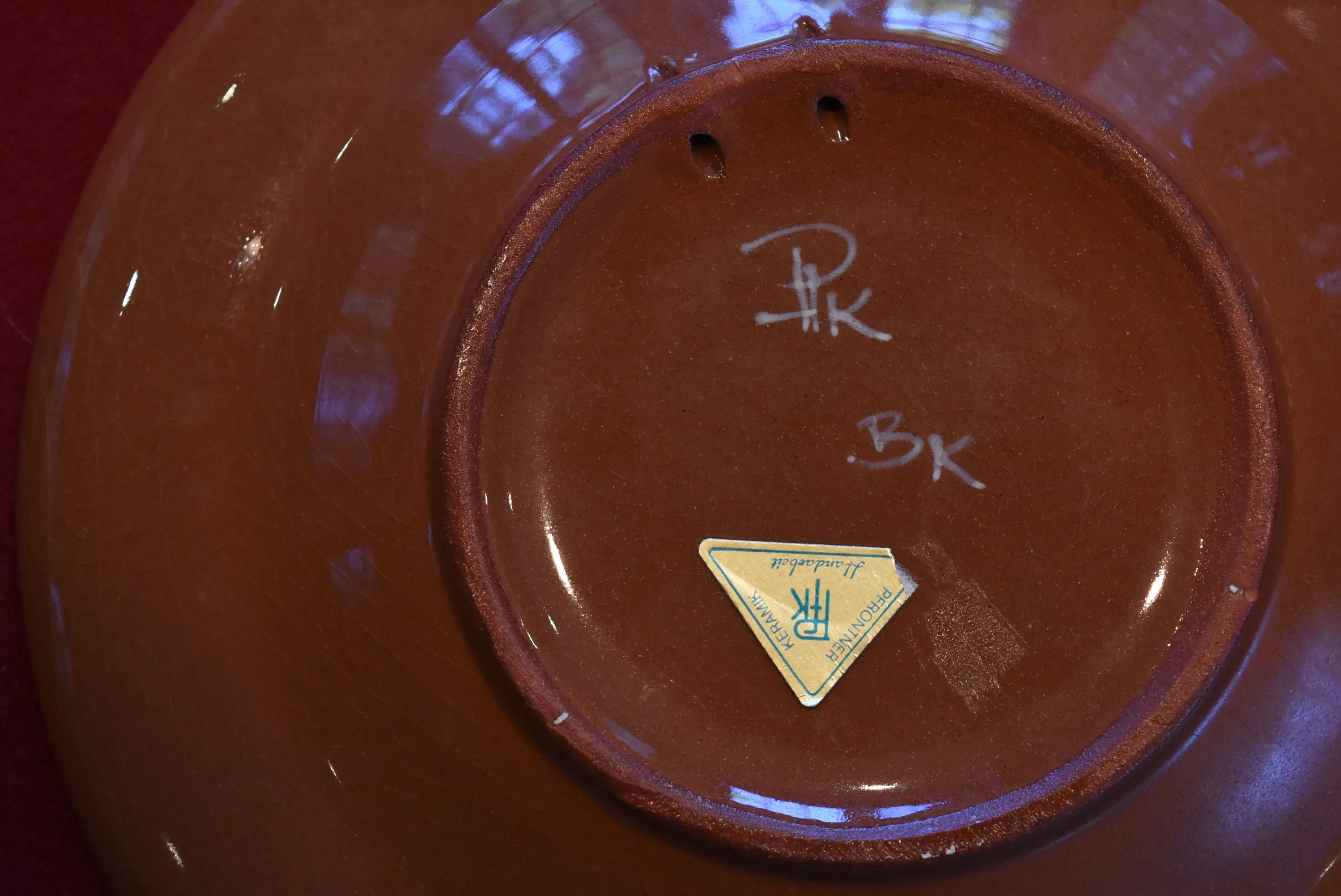 Pfronter Keramik - Vintage Floral Painted Ceramic Plate