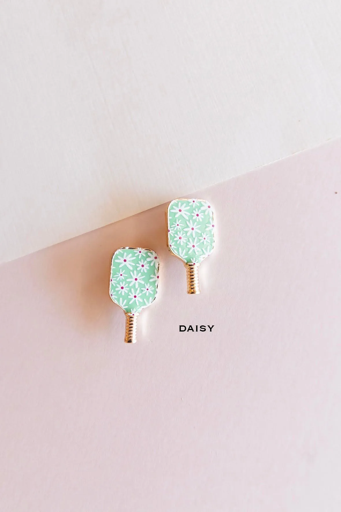 Pickleball Stud Earrings | Hand Painted Enamel Dainty Pickleball Earrings