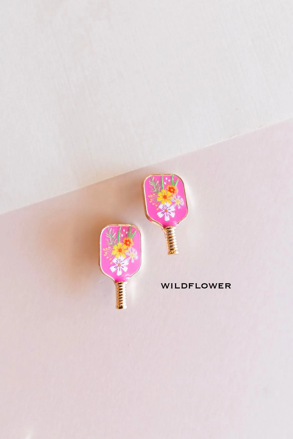 Pickleball Stud Earrings | Hand Painted Enamel Dainty Pickleball Earrings