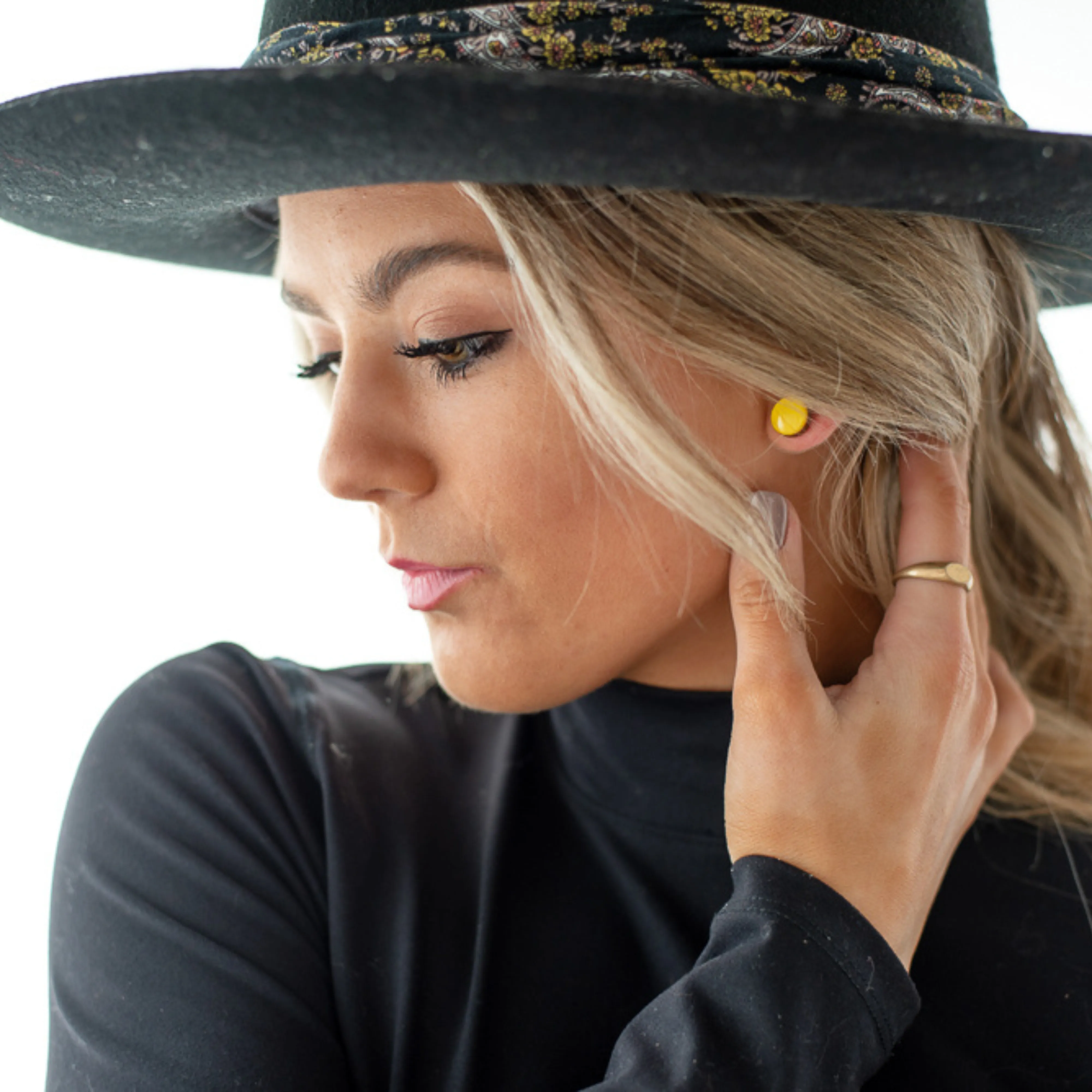 Pink Salt Stud Earrings by Candi Cove Designs