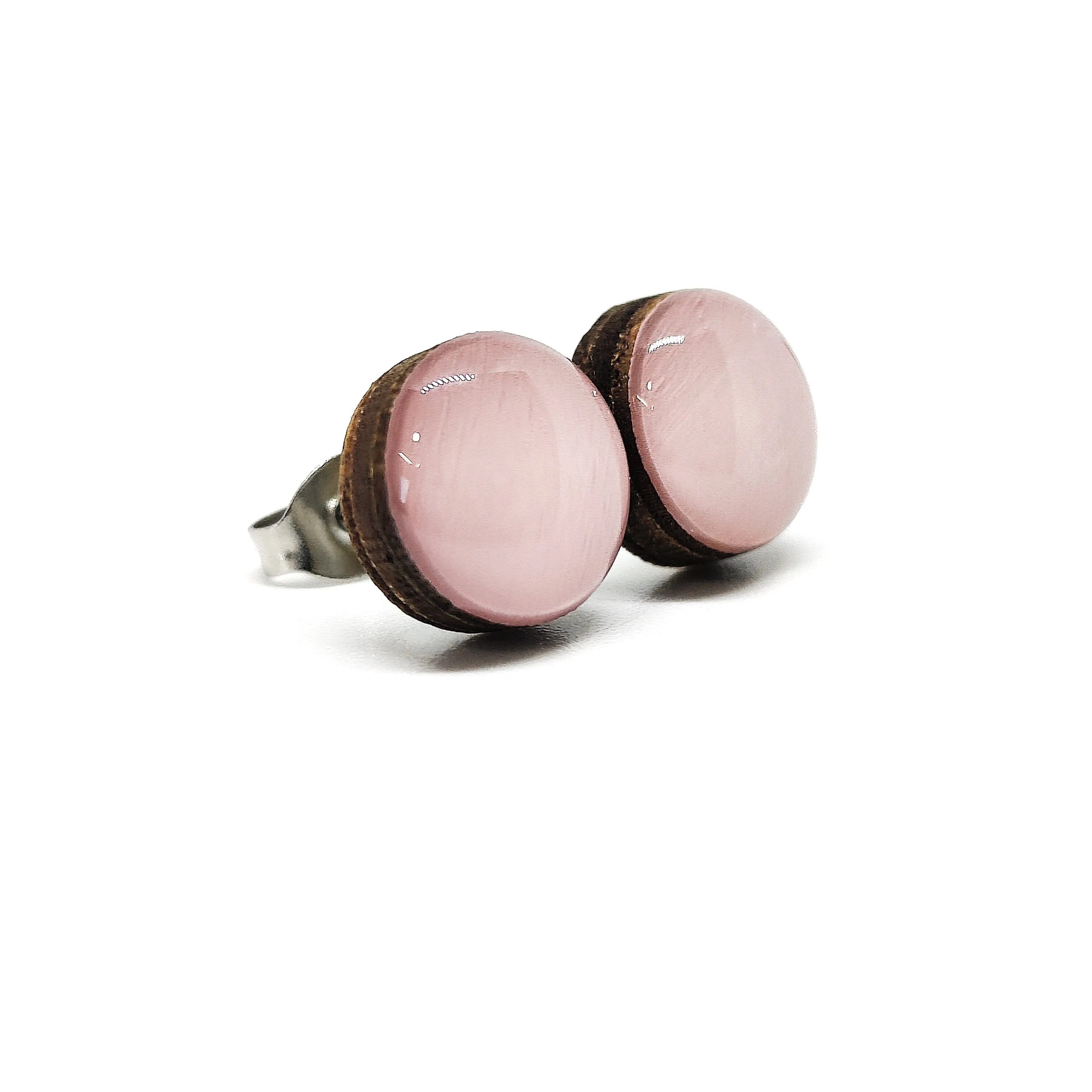Pink Salt Stud Earrings by Candi Cove Designs