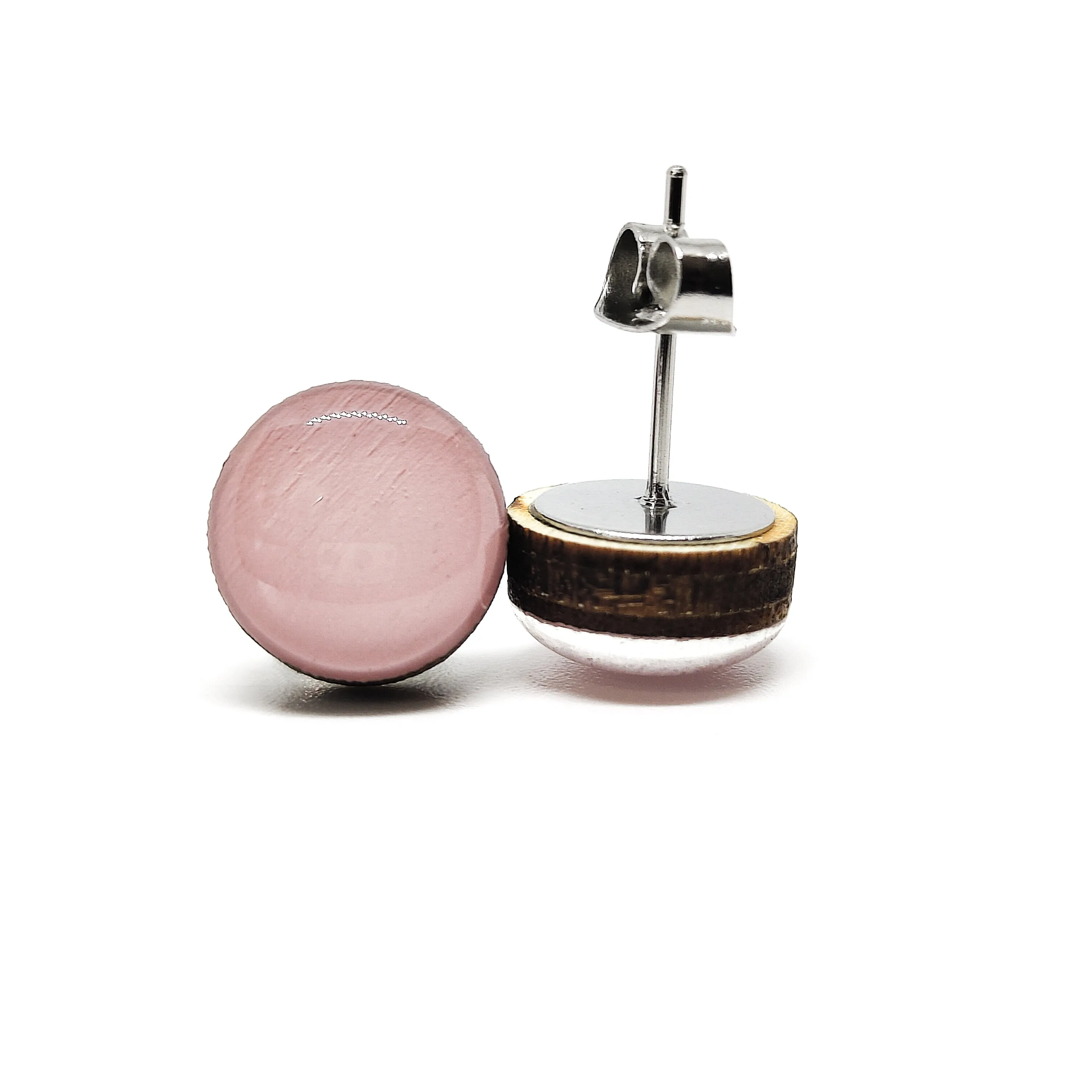 Pink Salt Stud Earrings by Candi Cove Designs