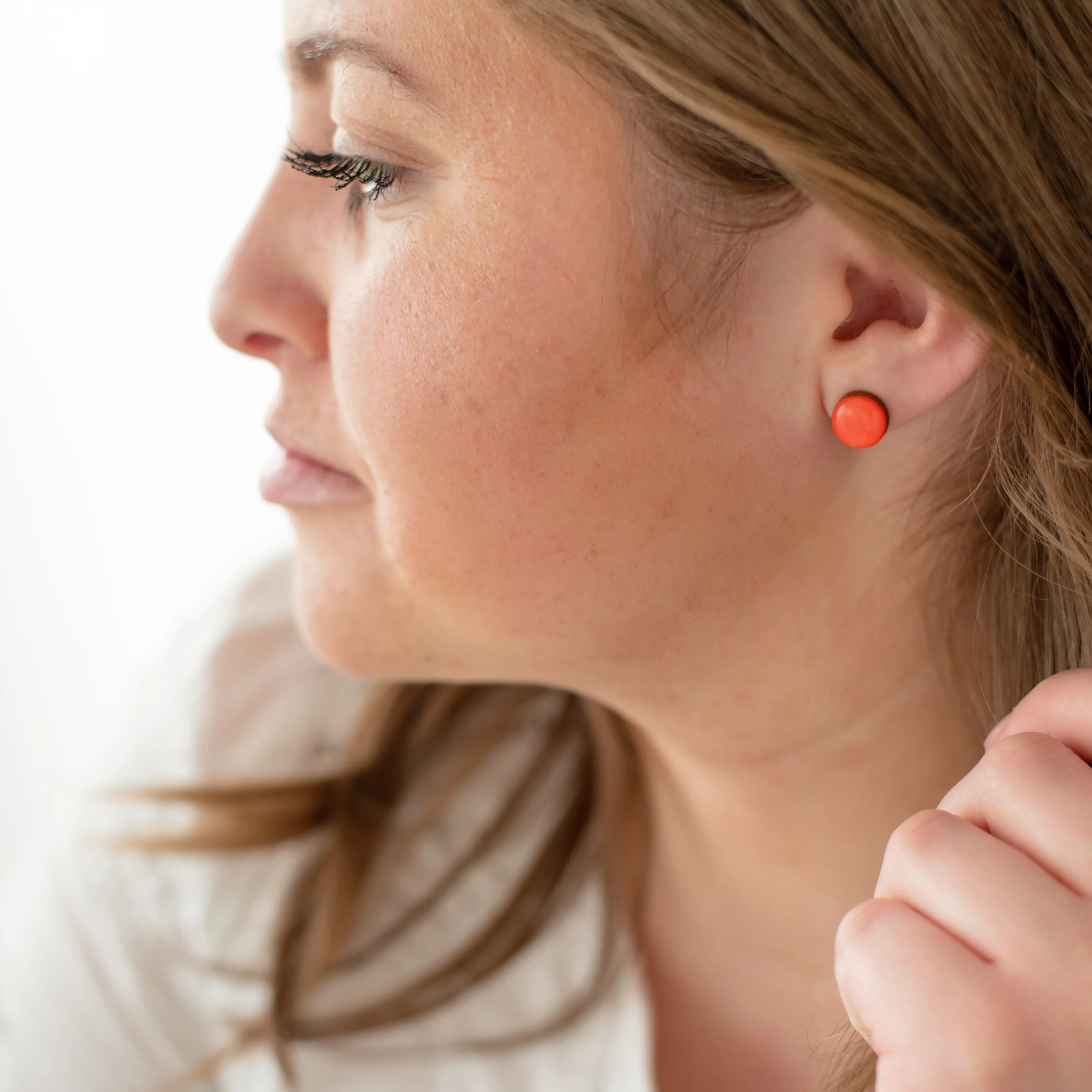 Pink Salt Stud Earrings by Candi Cove Designs