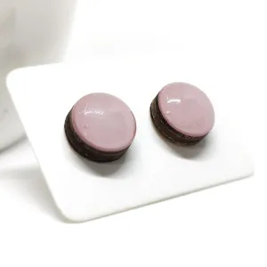 Pink Salt Stud Earrings by Candi Cove Designs