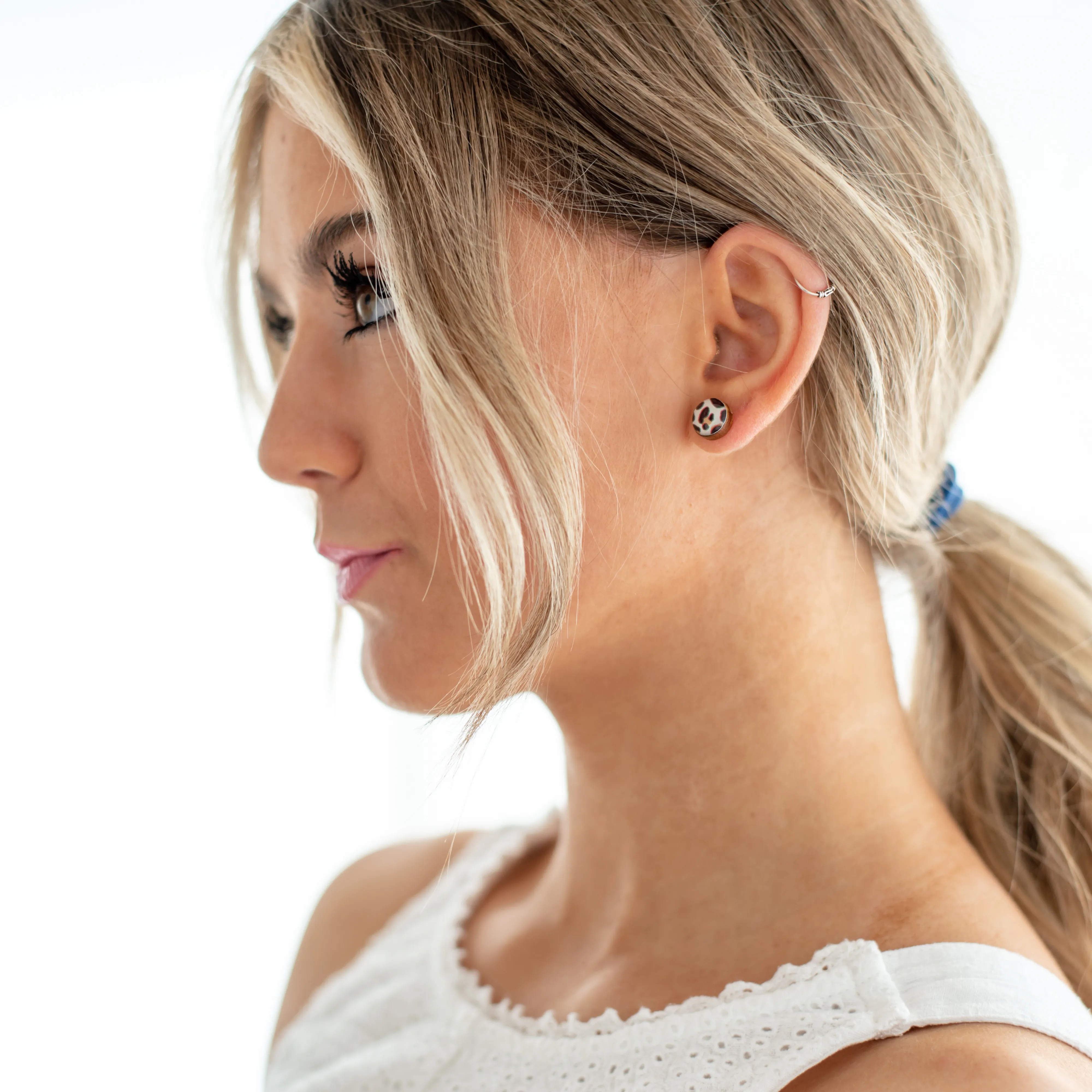 Pink Salt Stud Earrings by Candi Cove Designs