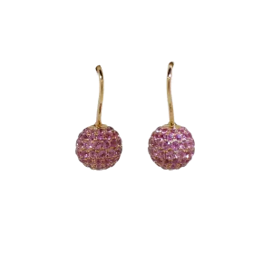 Pink Sapphire Pave Earrings
