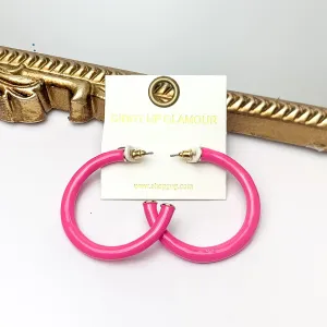 Plan For Cabo Large Hoop Earrings in Hot Pink