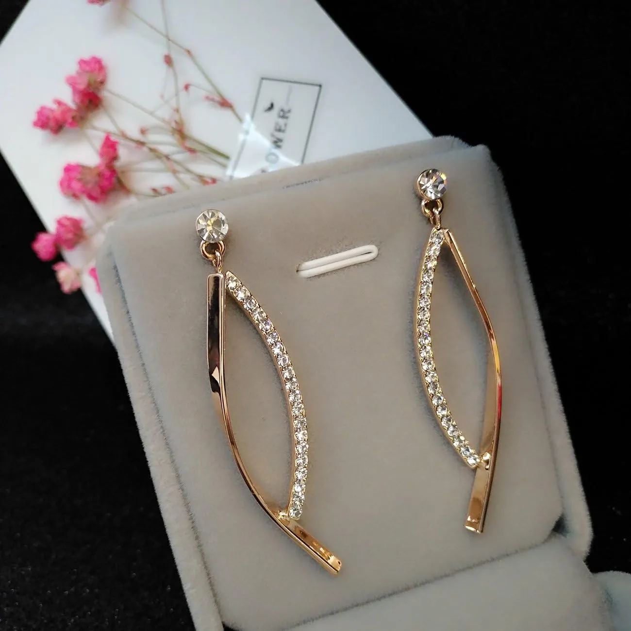 Platinum-Plated or 18K Gold Plated or 18K Rose Gold Plated Cubic Zirconia Drop Earrings