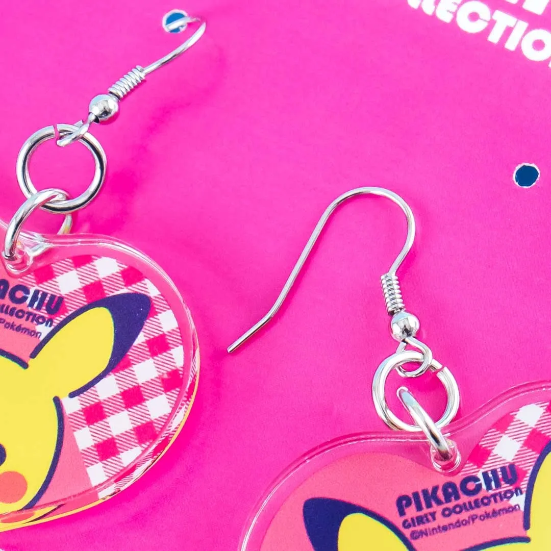 Pokemon Pikachu Heart-Shaped Earrings