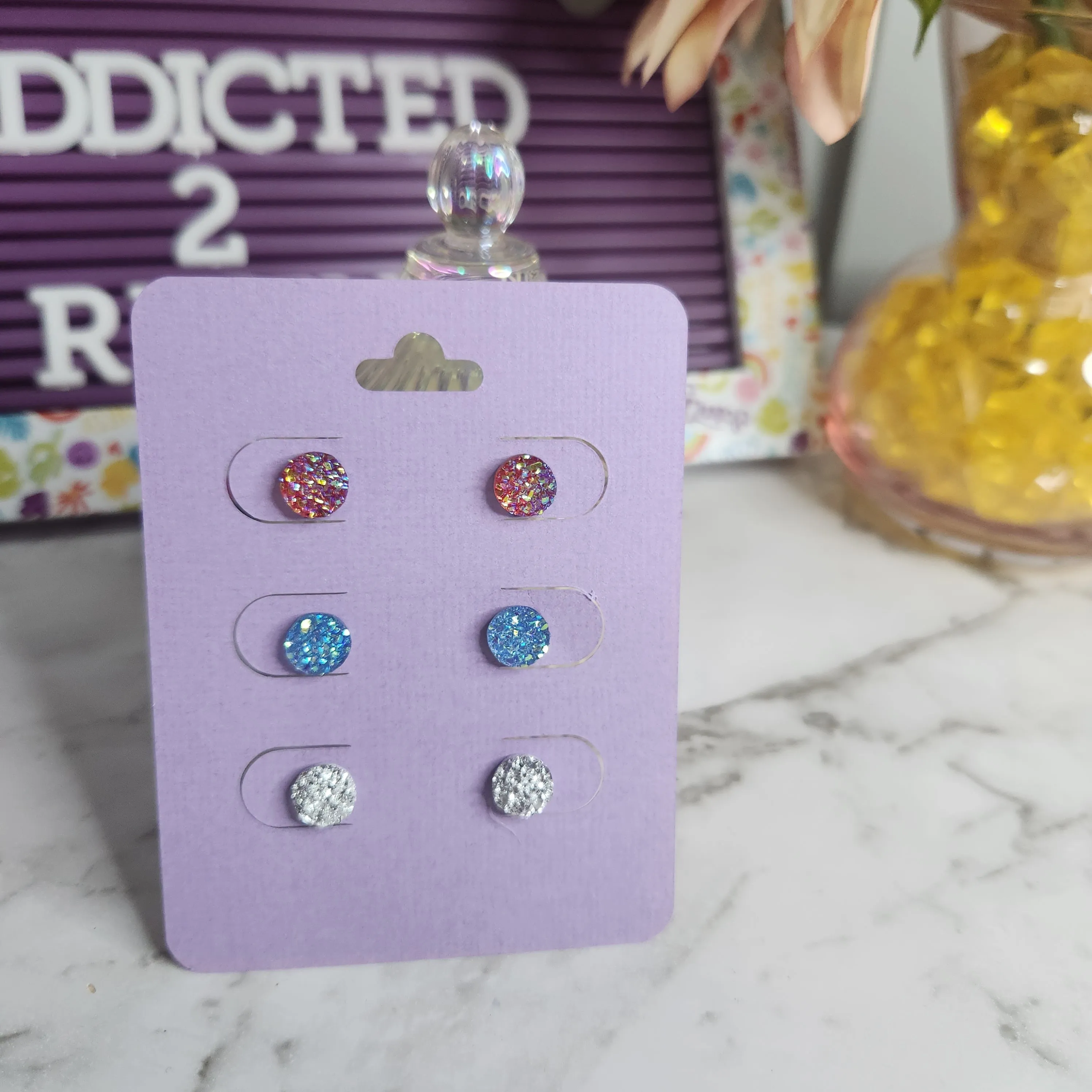 Pre Made 3pkt Resin Earrings
