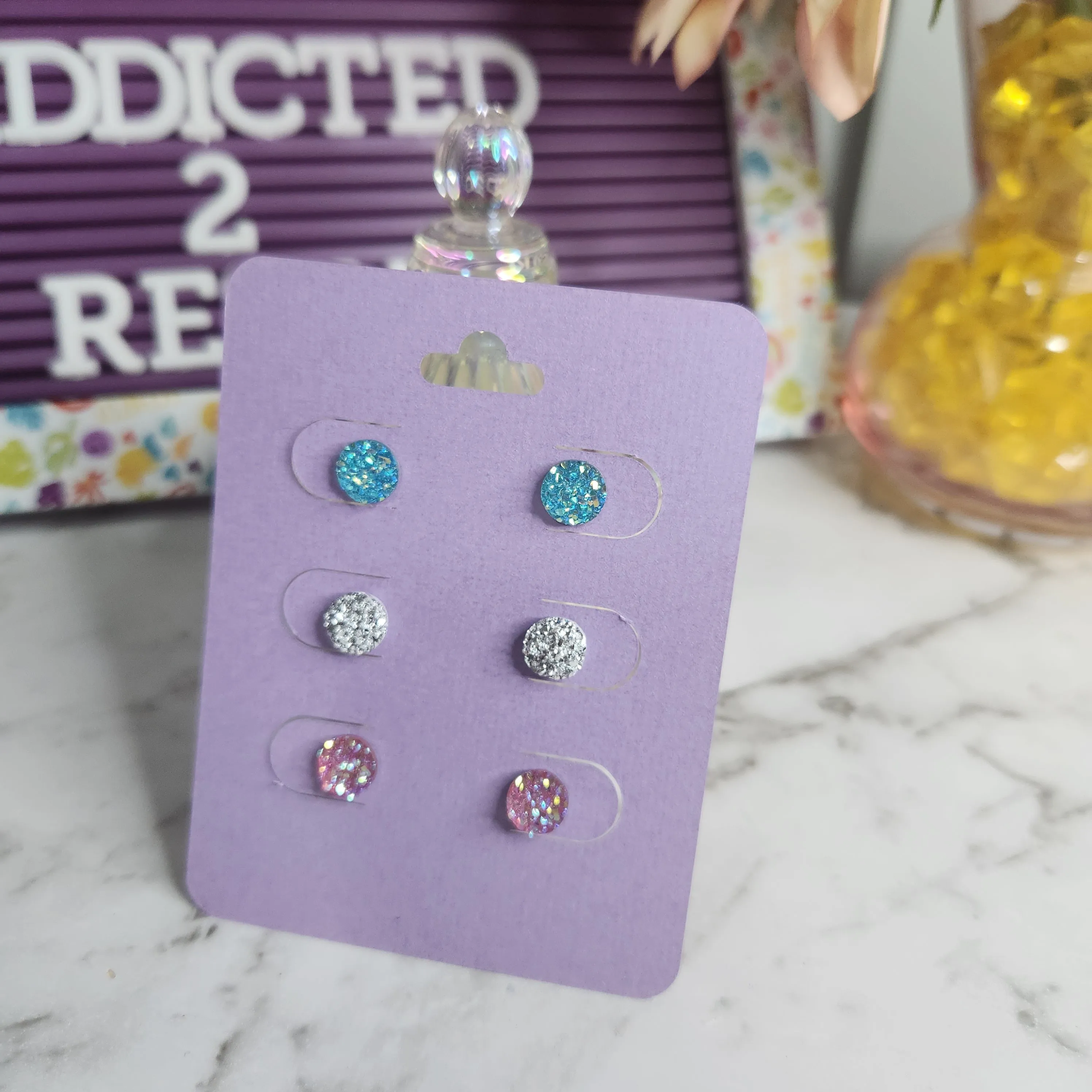Pre Made 3pkt Resin Earrings