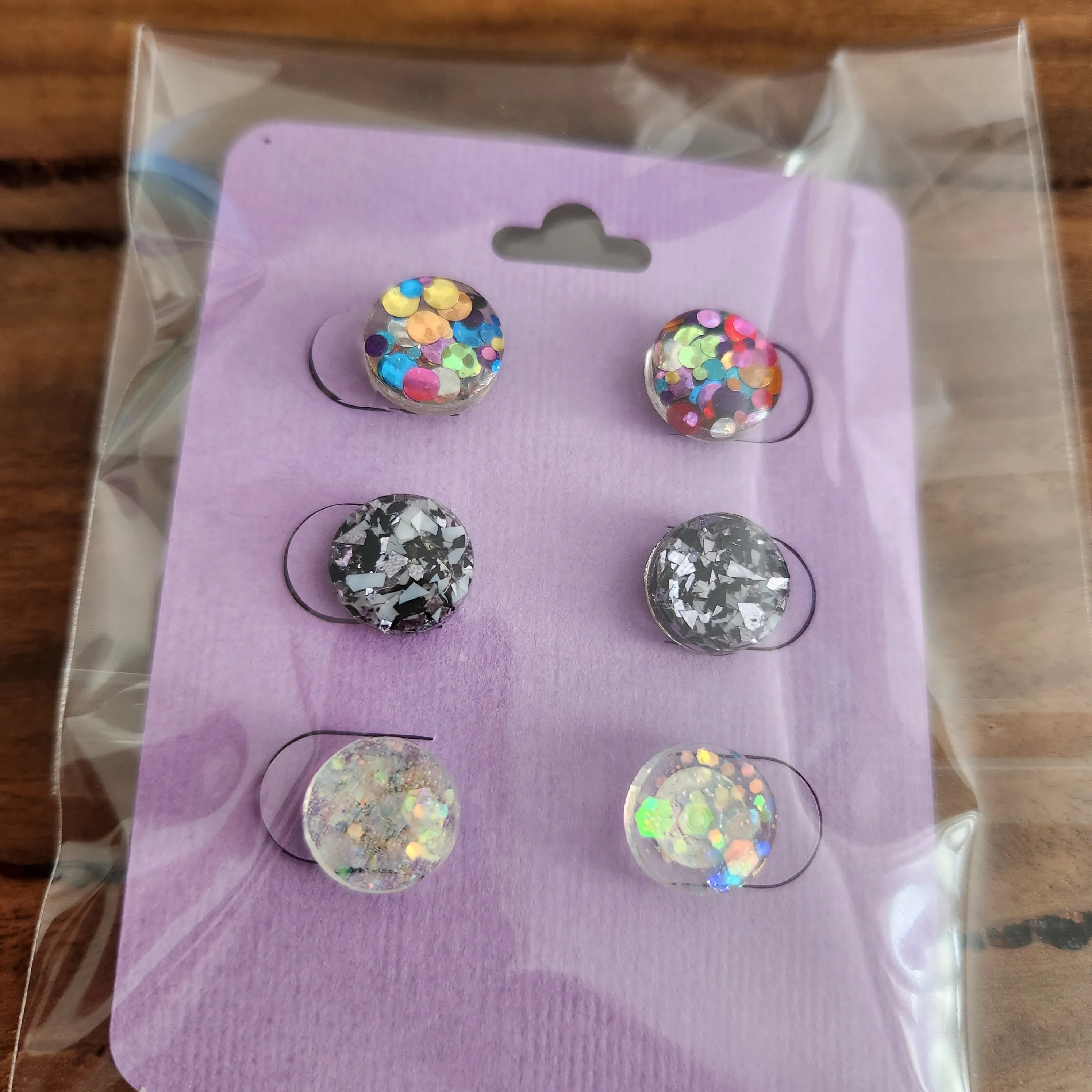 Pre Made 3pkt Resin Earrings