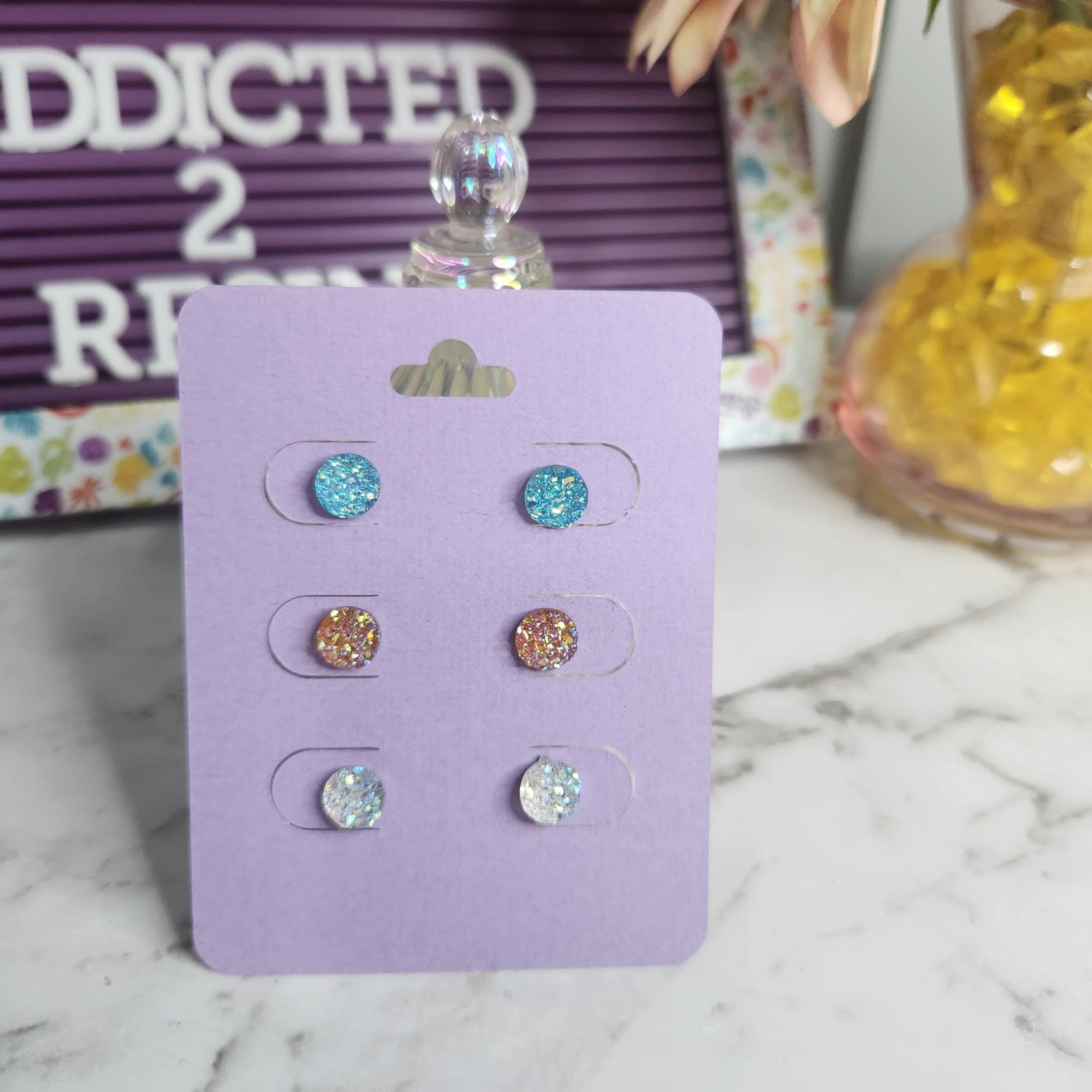 Pre Made 3pkt Resin Earrings