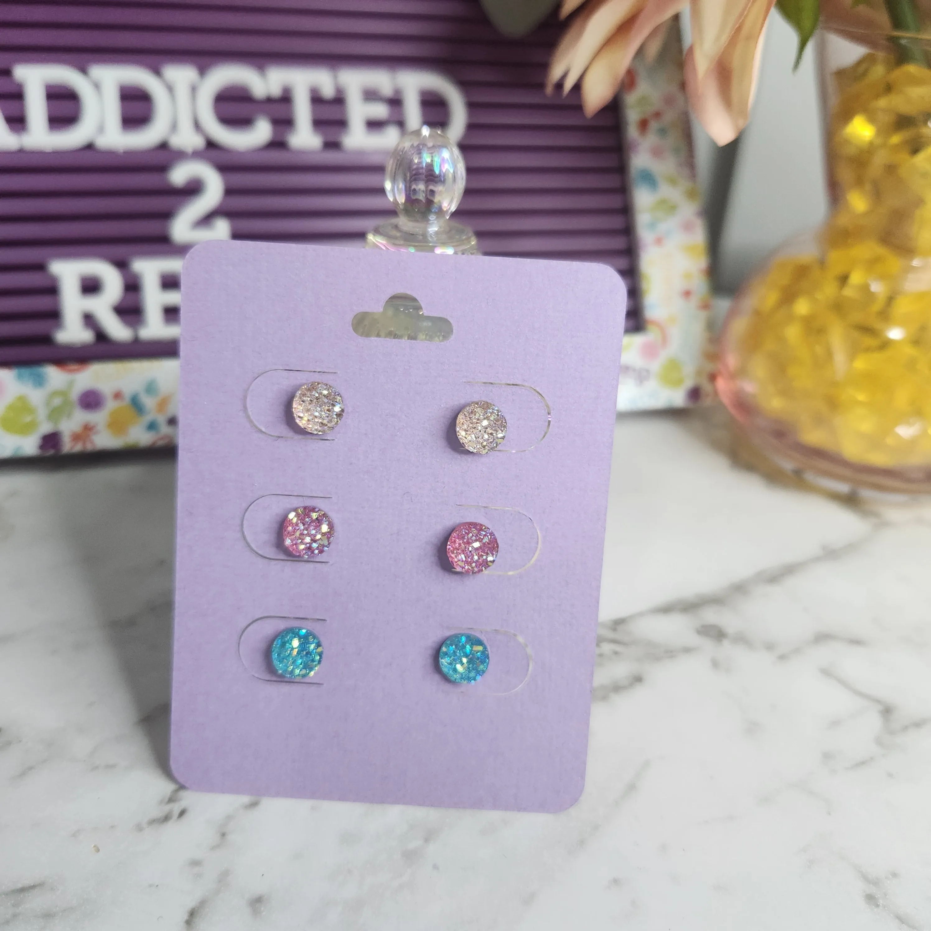 Pre Made 3pkt Resin Earrings