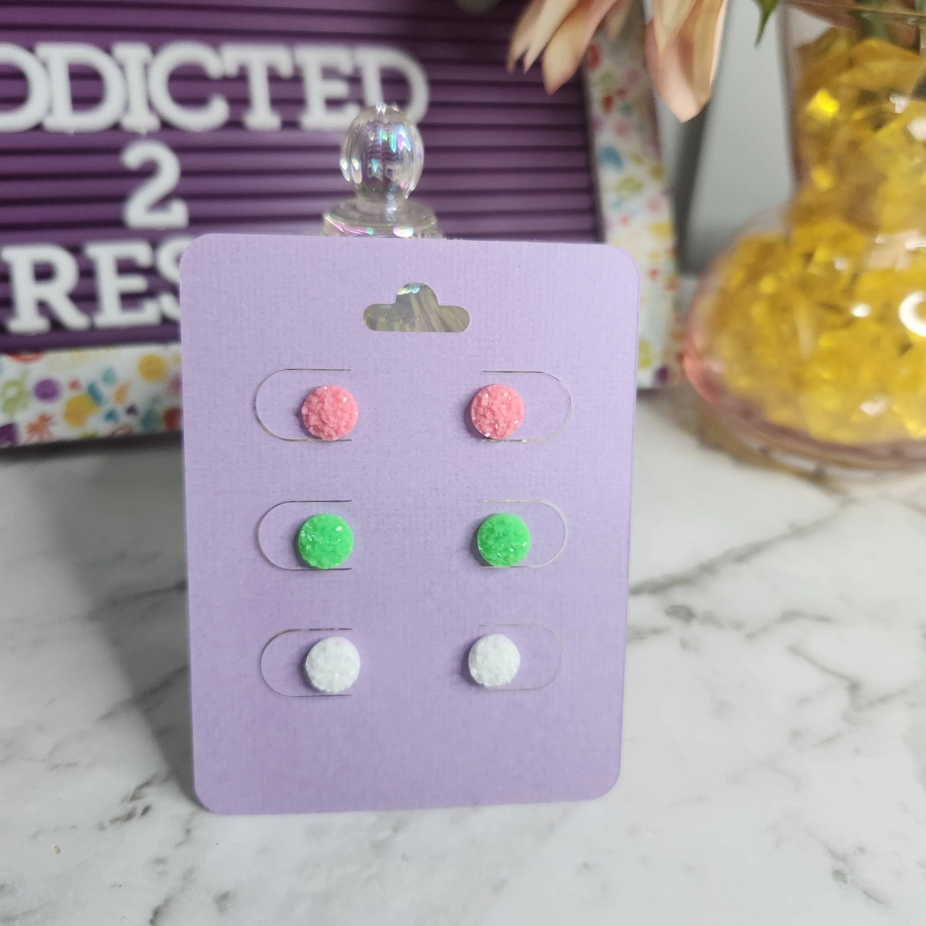 Pre Made 3pkt Resin Earrings