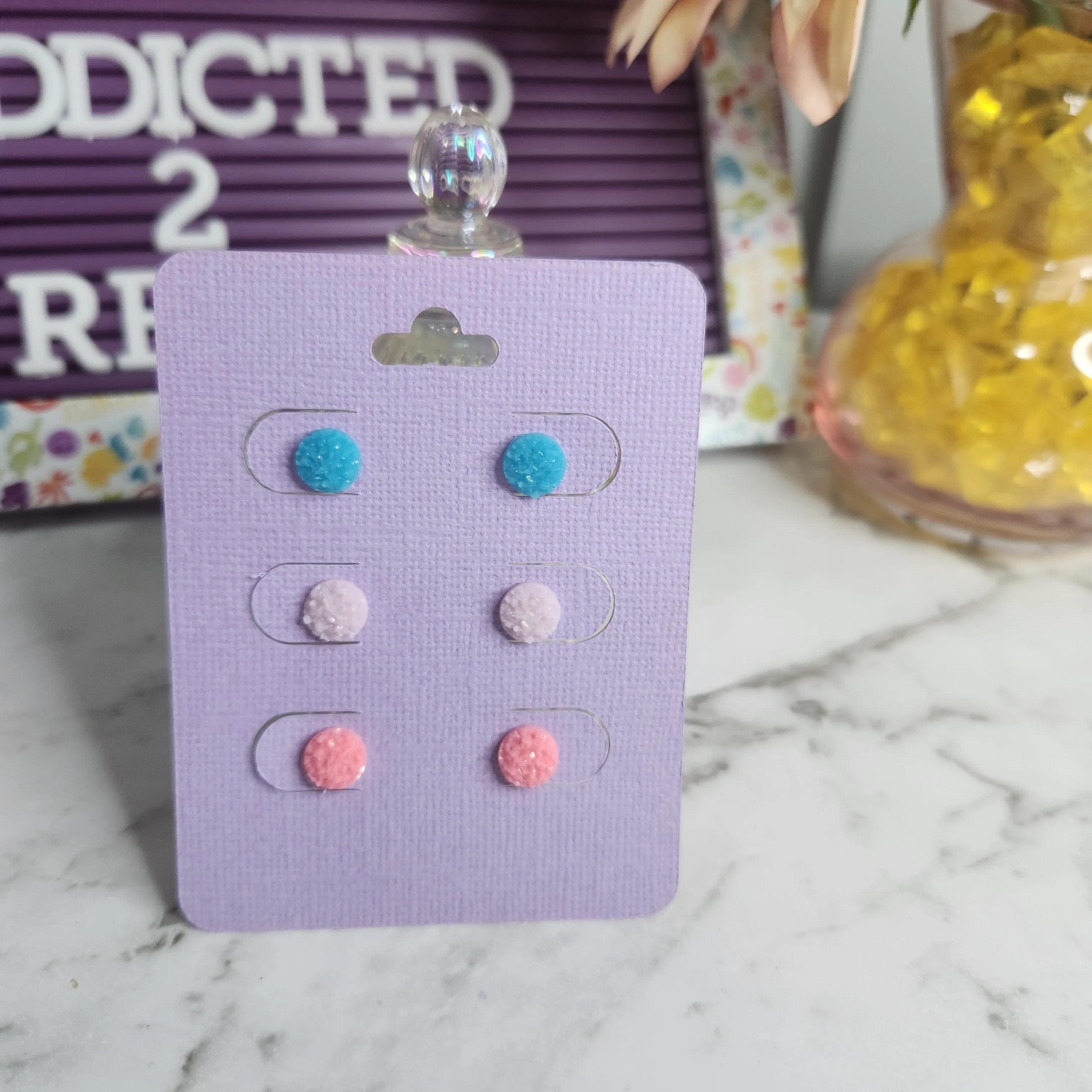 Pre Made 3pkt Resin Earrings