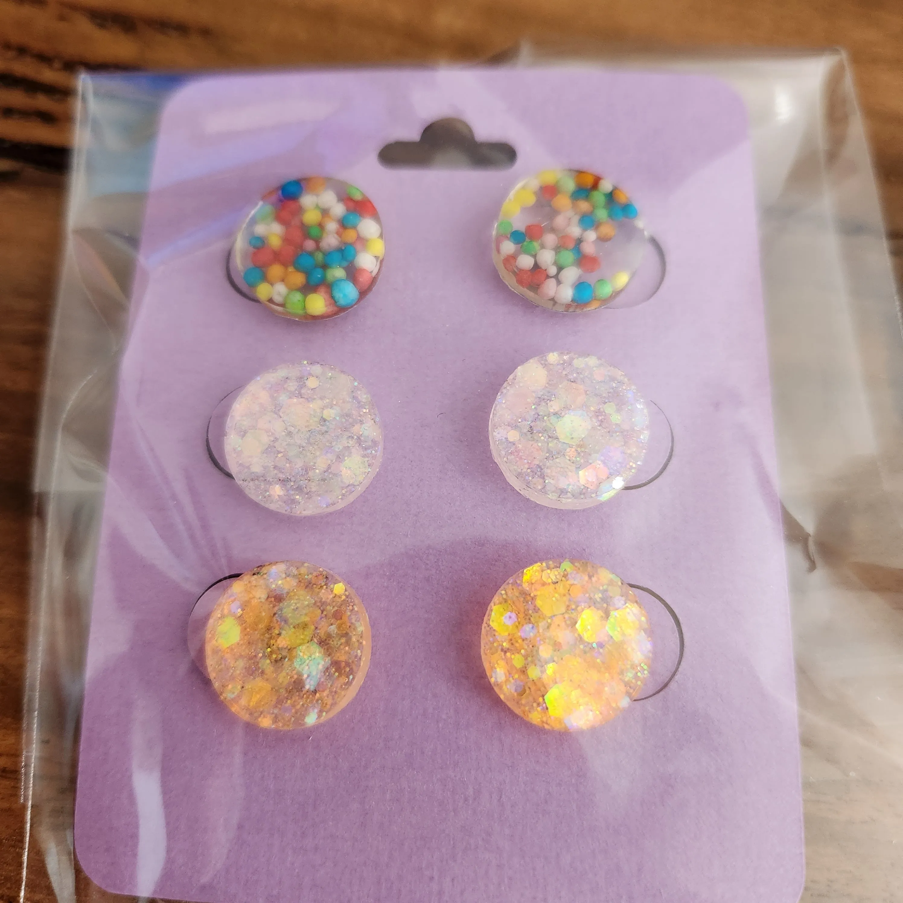 Pre Made 3pkt Resin Earrings