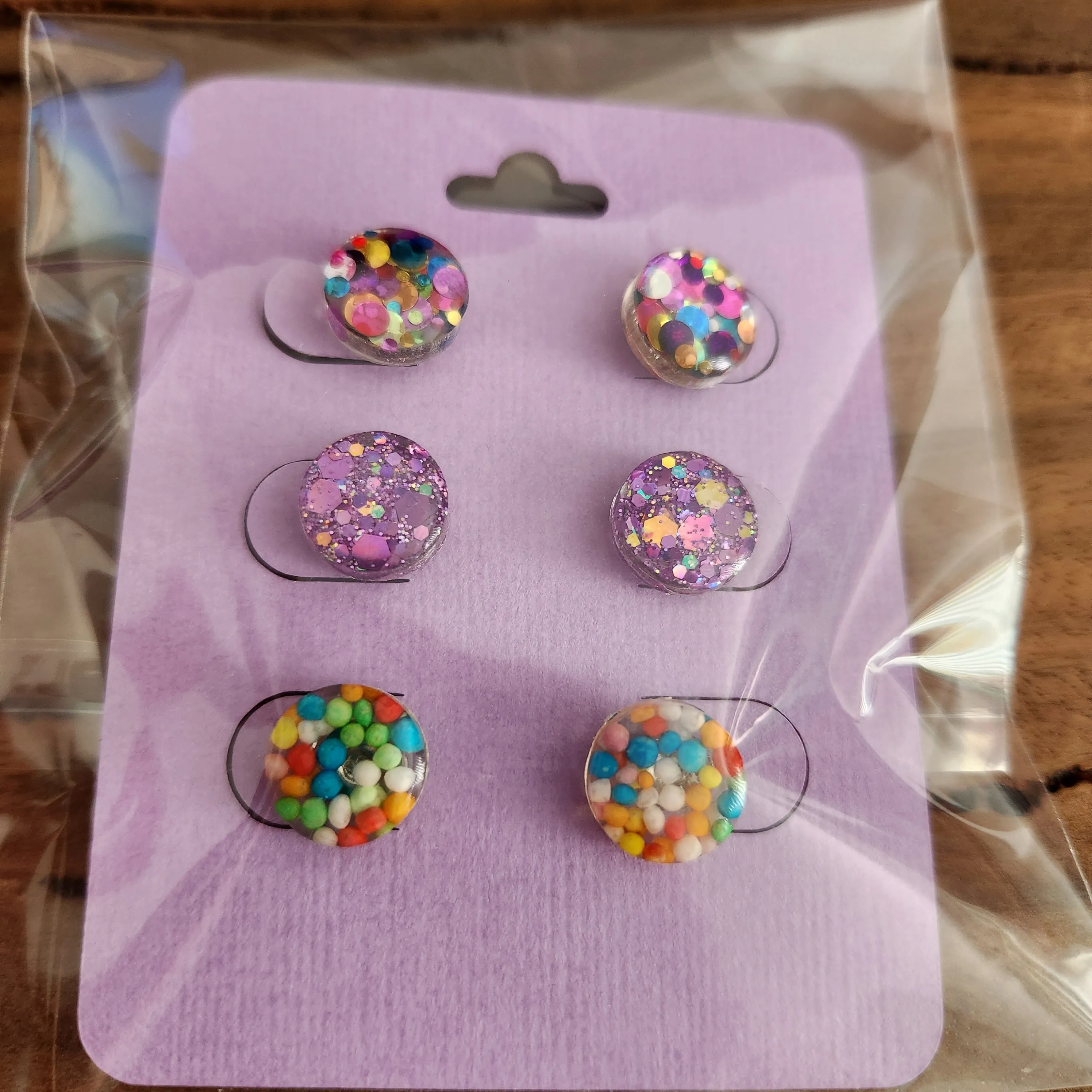 Pre Made 3pkt Resin Earrings