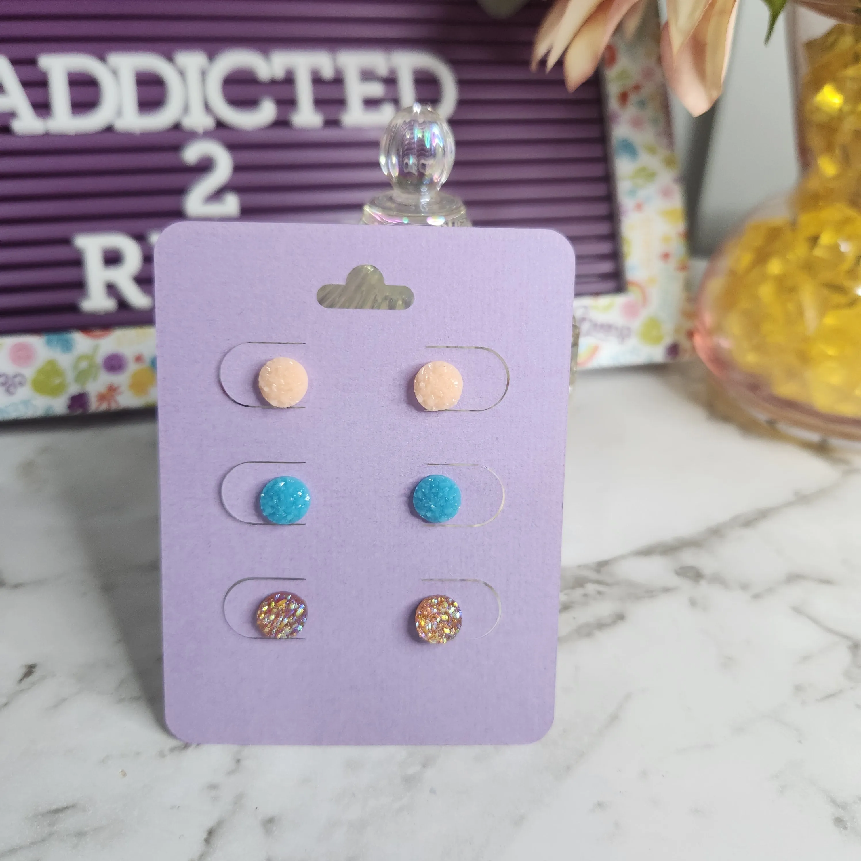 Pre Made 3pkt Resin Earrings