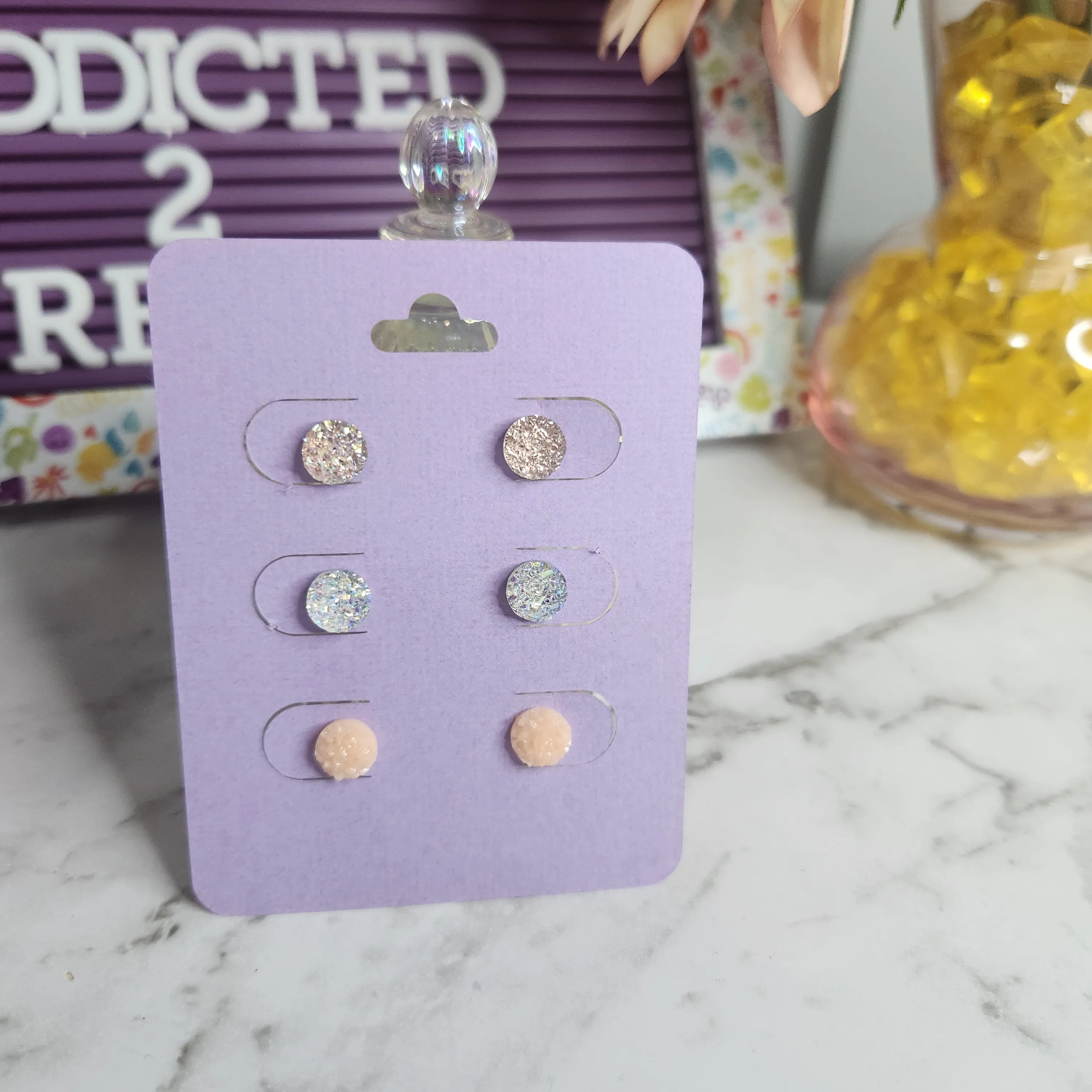 Pre Made 3pkt Resin Earrings
