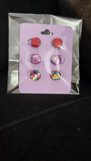 Pre Made 3pkt Resin Earrings