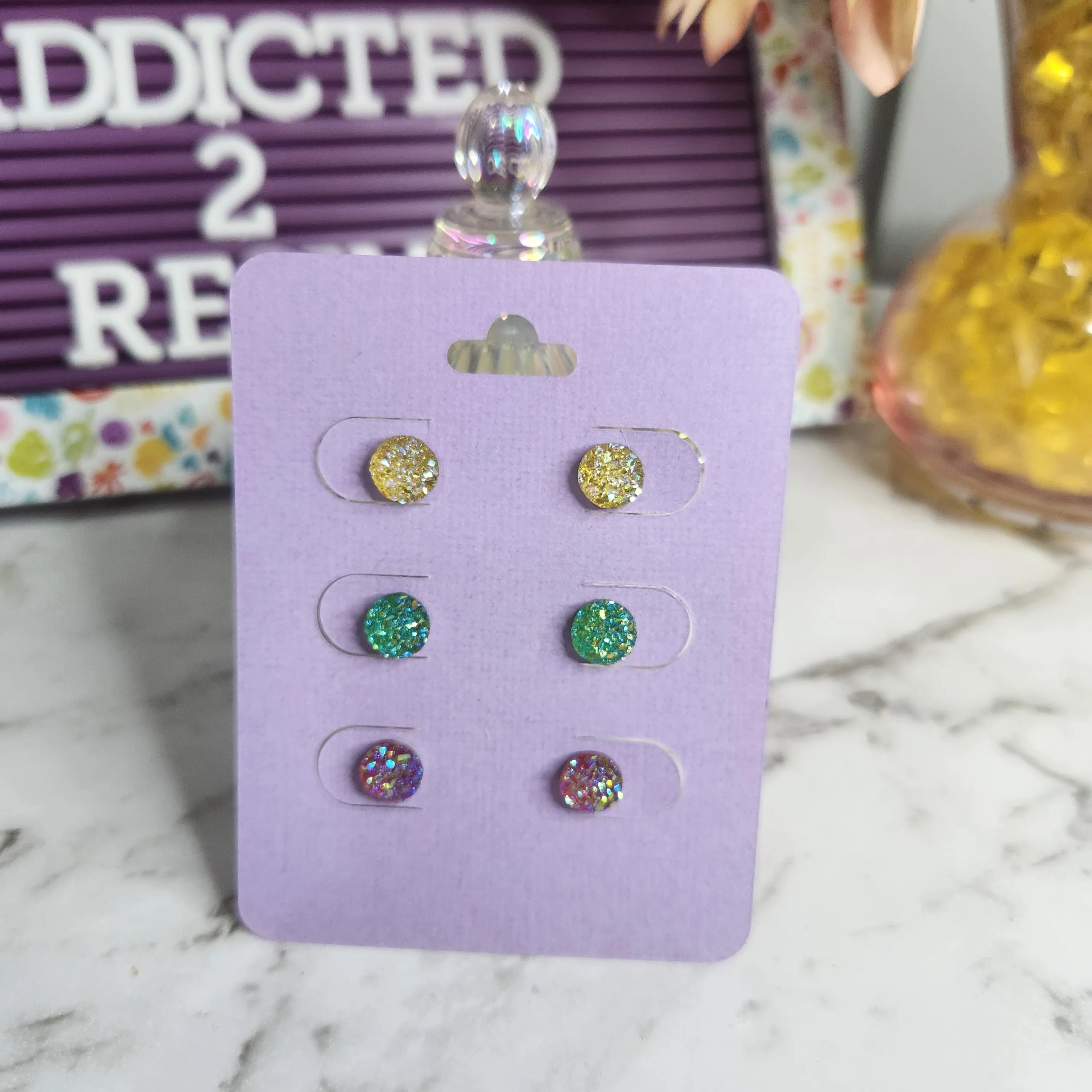 Pre Made 3pkt Resin Earrings