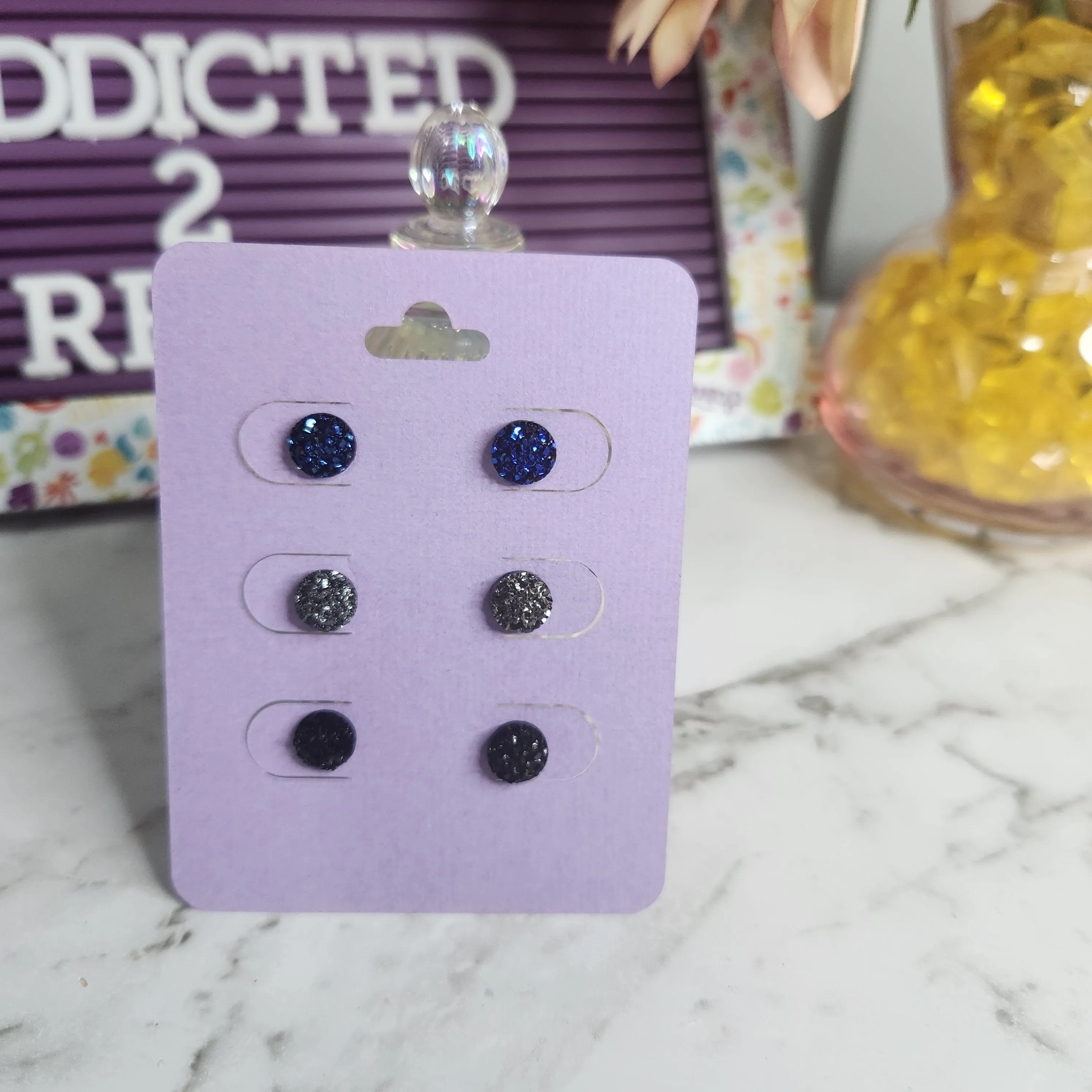 Pre Made 3pkt Resin Earrings