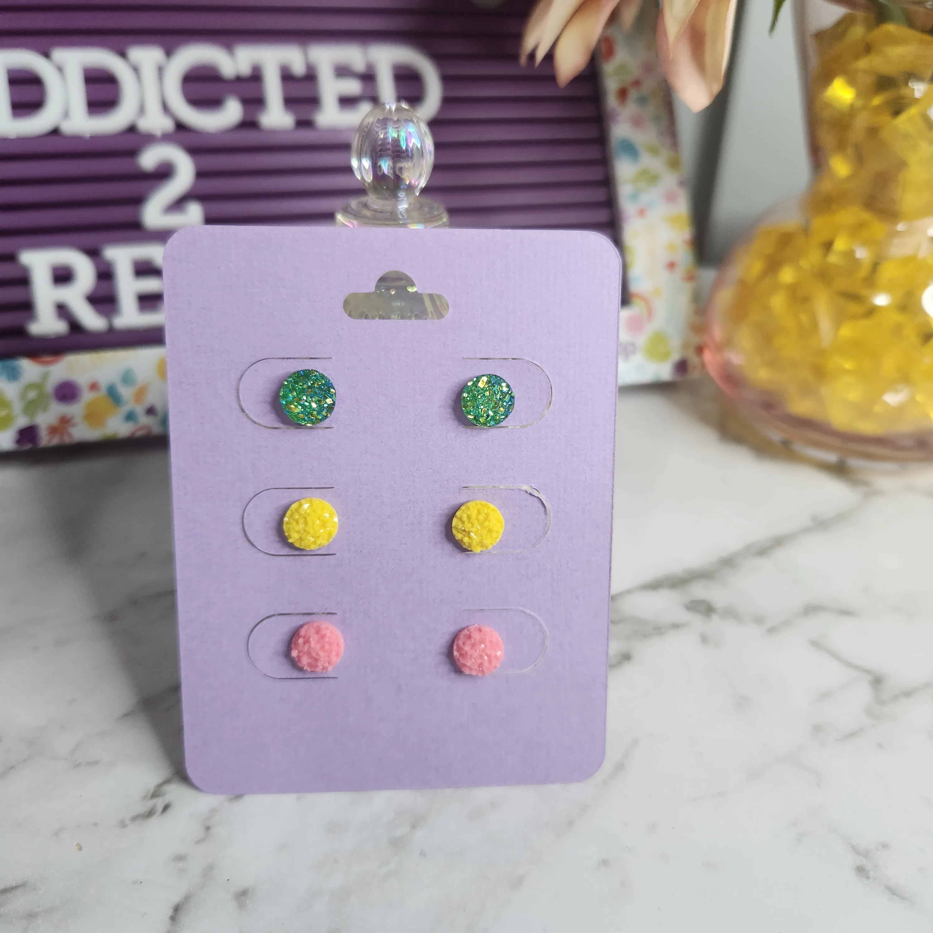 Pre Made 3pkt Resin Earrings