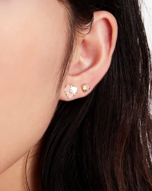 PRECIOUS PANSY STUD SET
