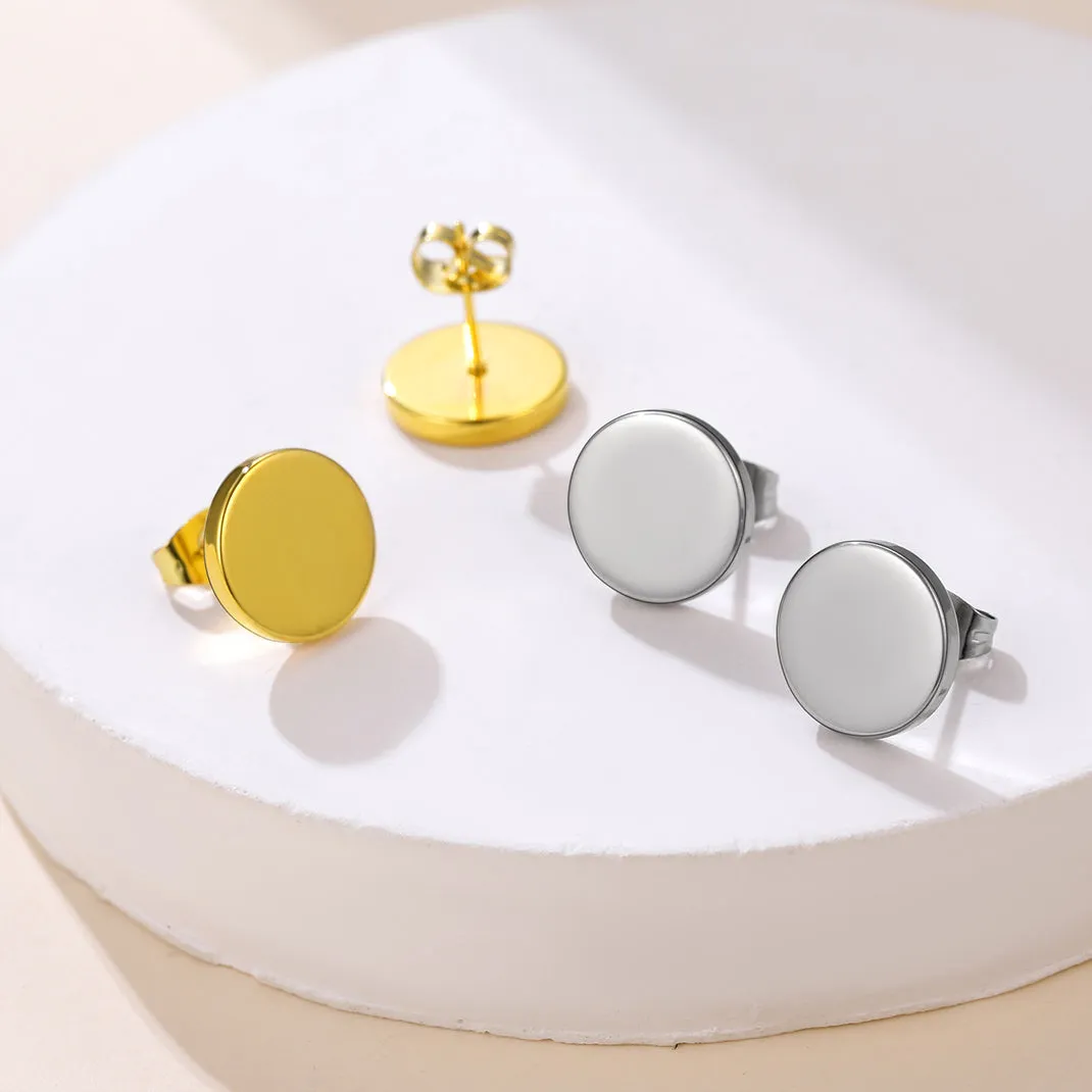 Punk Round Stud Earrings Set For Men 12 Pairs