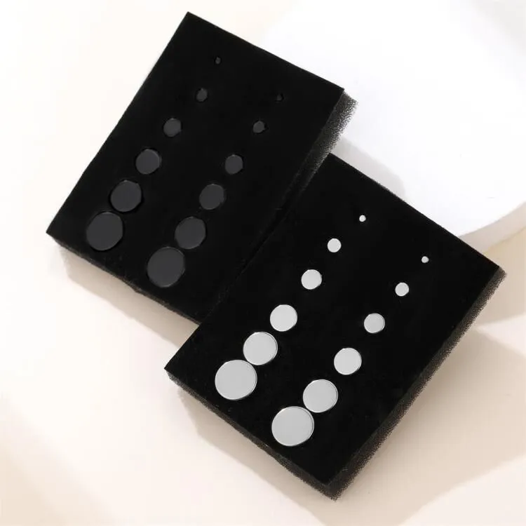 Punk Round Stud Earrings Set For Men 12 Pairs