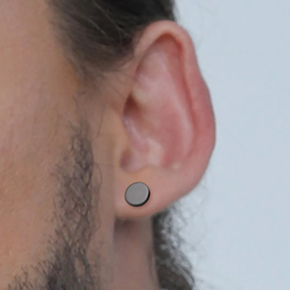 Punk Round Stud Earrings Set For Men 12 Pairs