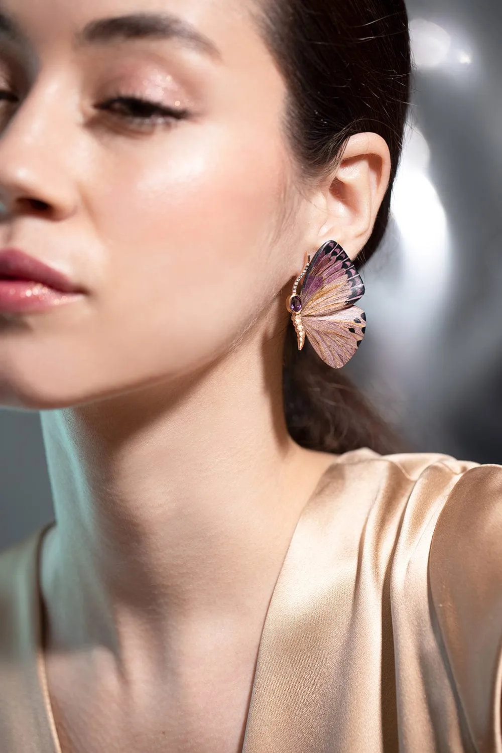 Purple Butterfly Earrings