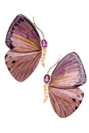 Purple Butterfly Earrings